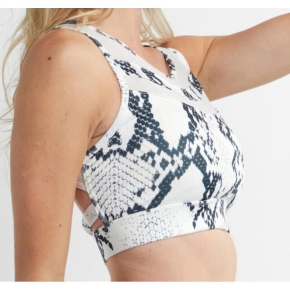 Savvi Fit XL Black and White Snake Print Sports Bra